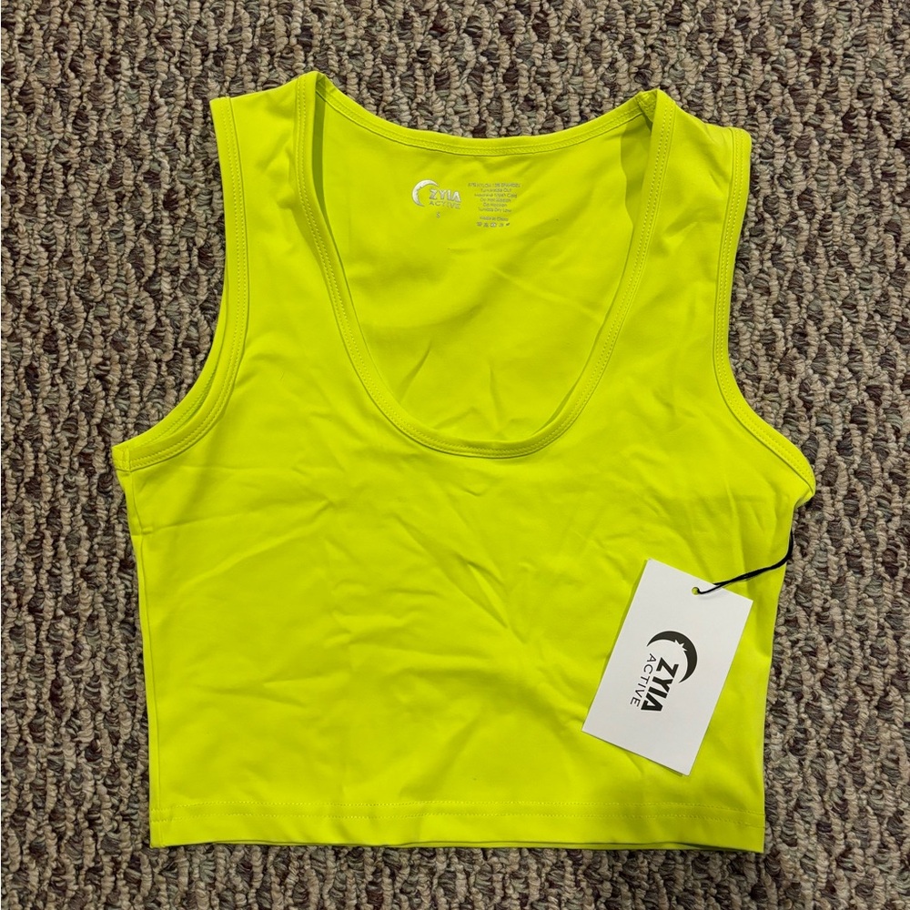Zyia Active Women's Neon Yellow Tank Top NWT SZ S